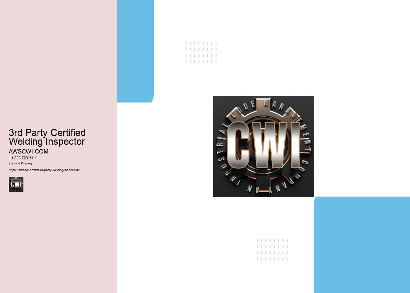 3rd Party Certified Welding Inspector AWSCWI.COM 3rd Party Certified Welding Inspector